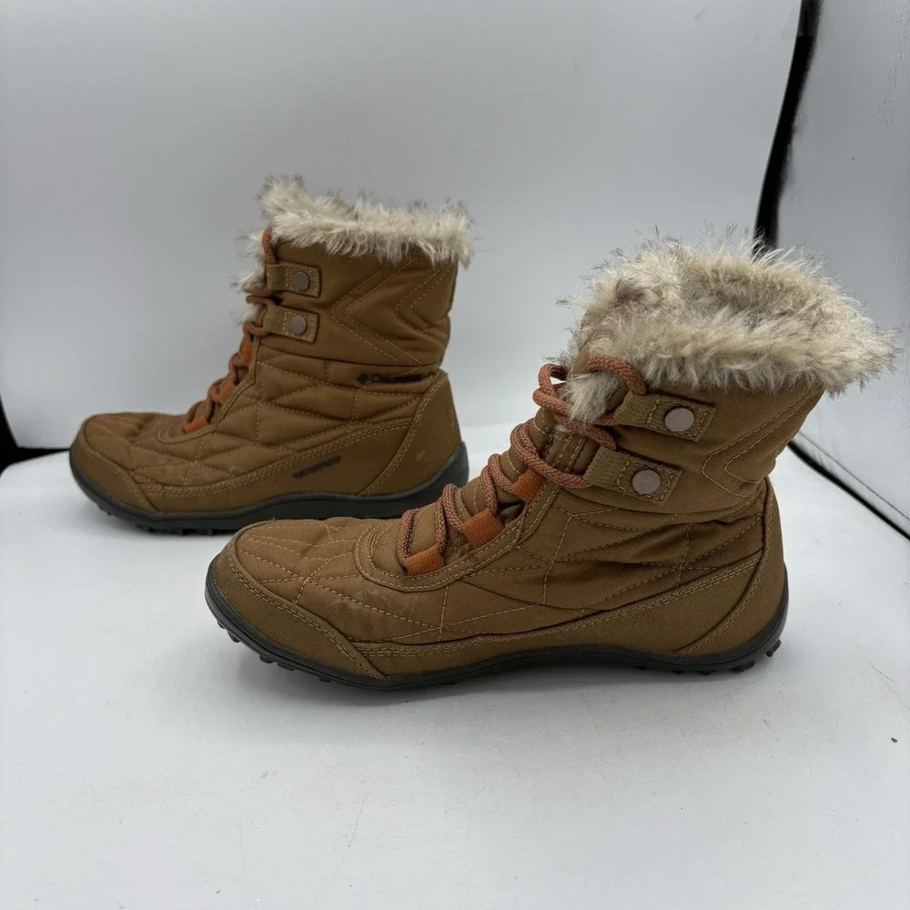 Columbia Boots Womens Sz 6.5 Minx Shorty III Copper Brown Waterproof Winter Snow